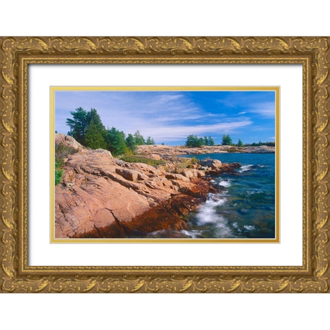 Canada-Ontario-Killarney Provincial Park Shoreline along Georgian Bay on Lake Huron Gold Ornate Wood Framed Art Print with Double Matting by Jaynes Gallery