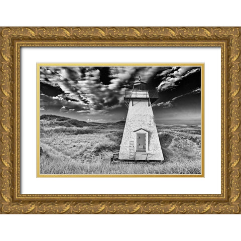 Canada-Prince Edward Island St Peters Harbour Lighthouse Canada Gold Ornate Wood Framed Art Print with Double Matting by Jaynes Gallery
