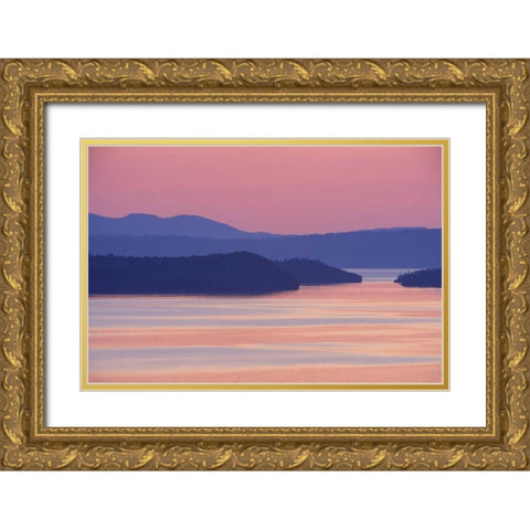 Canada, Ontario, Nipigon Bay in summer twilight Gold Ornate Wood Framed Art Print with Double Matting by Carlson, Mark