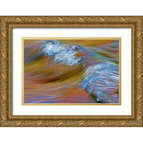 Canada, Quebec Autumn on the Riviere du Nord Gold Ornate Wood Framed Art Print with Double Matting by Delisle, Gilles