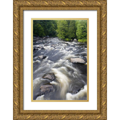 Canada, Mont-Rolland Riviere du Nord rapids Gold Ornate Wood Framed Art Print with Double Matting by Delisle, Gilles