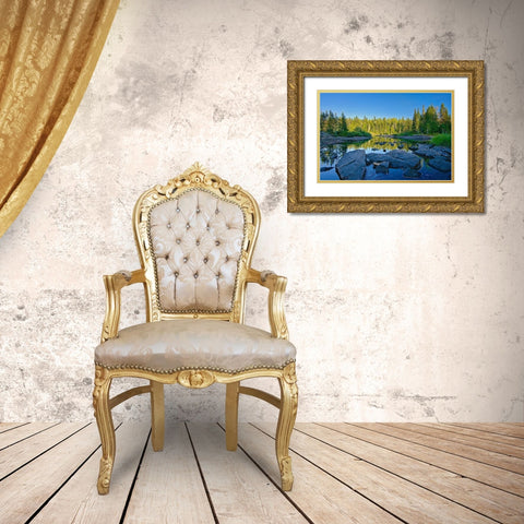 Canada-Quebec-La Mauricie National Park Ruisseau Bouchard Creek landscape Gold Ornate Wood Framed Art Print with Double Matting by Jaynes Gallery