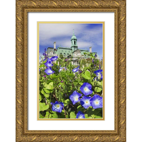 Canada, Quebec, Montreal City Hall building Gold Ornate Wood Framed Art Print with Double Matting by Flaherty, Dennis