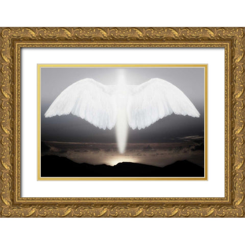 Artistic creation of angel or spirit Gold Ornate Wood Framed Art Print with Double Matting by Zuckerman, Jim