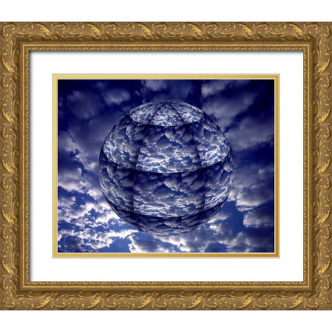 Concept of 3D Earth climate Gold Ornate Wood Framed Art Print with Double Matting by Zuckerman, Jim