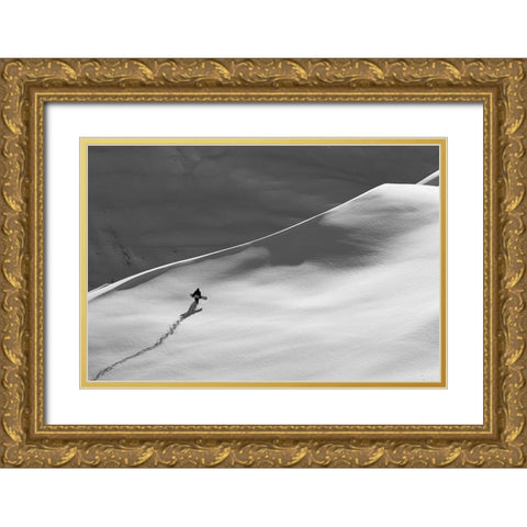 Professional snowboarder, Gigi R (MR) Gold Ornate Wood Framed Art Print with Double Matting by Design Pics