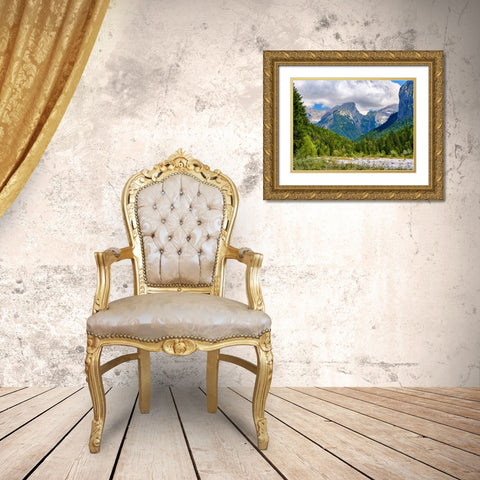 Karwendel Mountains near Eng Alpe in the valley of Rissbach Creek in Tyrol- Austria Gold Ornate Wood Framed Art Print with Double Matting by Zwick, Martin