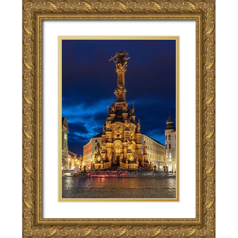 Pillar of the Holy Trinity in the Upper Town Square in Olomouc-Czech Republic Gold Ornate Wood Framed Art Print with Double Matting by Haney, Chuck