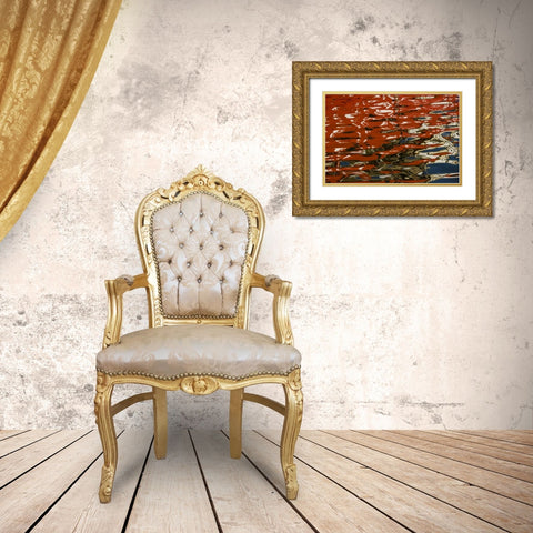 Finland, Helsinki Abstract reflection of ship Gold Ornate Wood Framed Art Print with Double Matting by Ross, Nancy ,  Steve