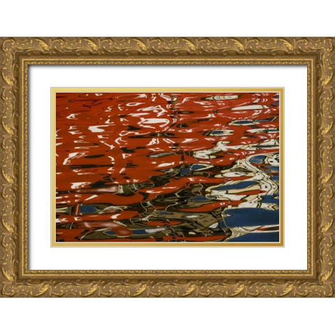 Finland, Helsinki Abstract reflection of ship Gold Ornate Wood Framed Art Print with Double Matting by Ross, Nancy ,  Steve