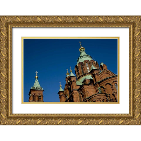 Finland, Helsinki Uspenski Cathedral Gold Ornate Wood Framed Art Print with Double Matting by Ross, Nancy ,  Steve