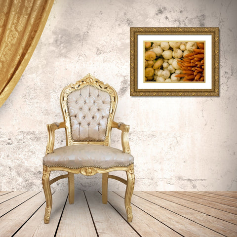 Finland, Helsinki Produce at an outdoor market Gold Ornate Wood Framed Art Print with Double Matting by Ross, Nancy ,  Steve