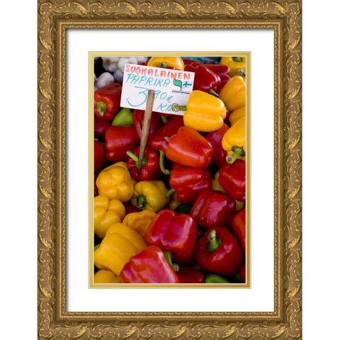 Finland, Helsinki Produce at an outdoor market Gold Ornate Wood Framed Art Print with Double Matting by Ross, Nancy ,  Steve