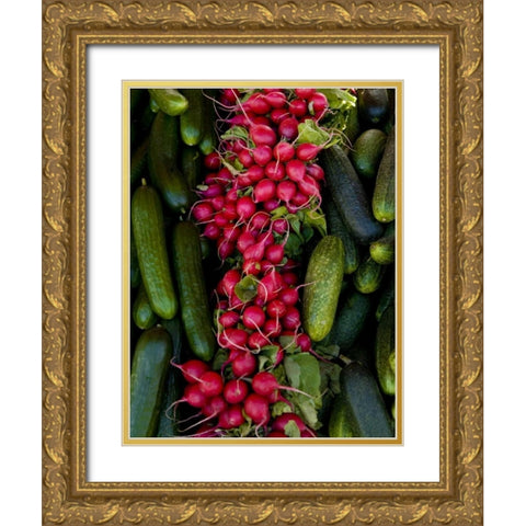 Finland, Helsinki Produce at an outdoor market Gold Ornate Wood Framed Art Print with Double Matting by Ross, Nancy ,  Steve