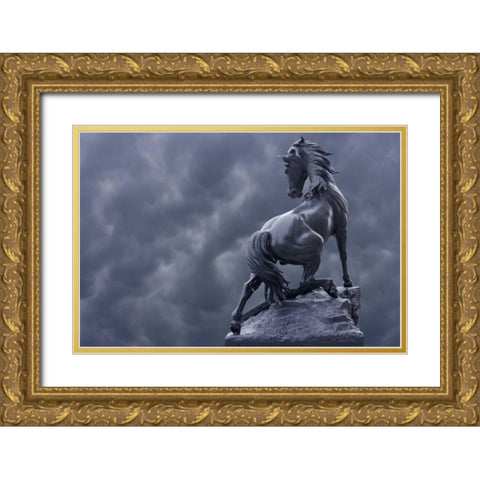 France, Paris Horse sculpture by Musee dOrsay Gold Ornate Wood Framed Art Print with Double Matting by Zuckerman, Jim