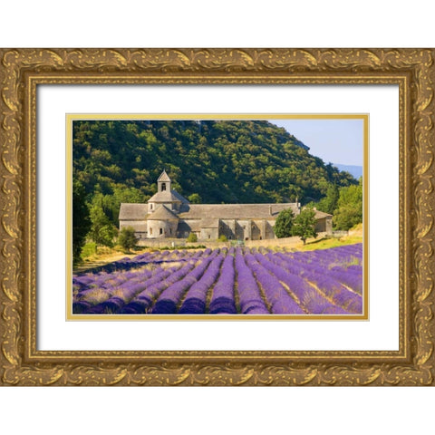 France, Gordes Cistercian monastery of Senanque Gold Ornate Wood Framed Art Print with Double Matting by Zuckerman, Jim