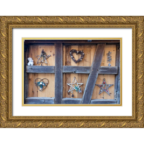 Colmar-France Old town Colmar adorned with Christmas decoration The town was founded in 9th century Gold Ornate Wood Framed Art Print with Double Matting by McRoberts, Julien