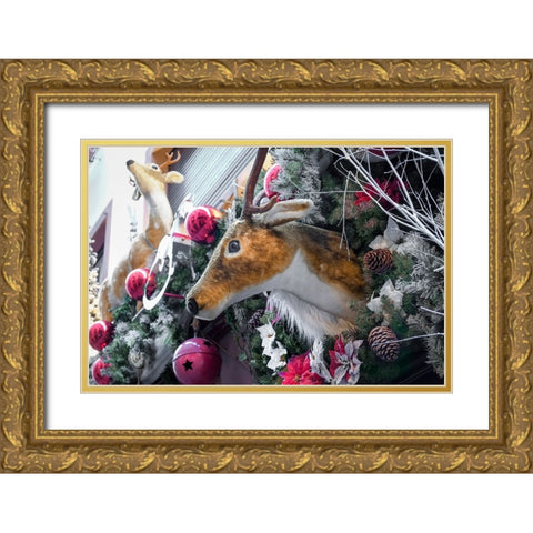 Strasbourg-France Christmas decoration Gold Ornate Wood Framed Art Print with Double Matting by McRoberts, Julien