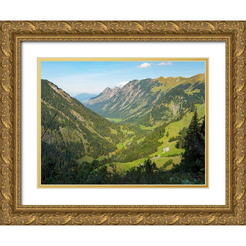 Valley Stillachtal near Oberstdorf in the Allgau-Germany-Bavaria Gold Ornate Wood Framed Art Print with Double Matting by Zwick, Martin