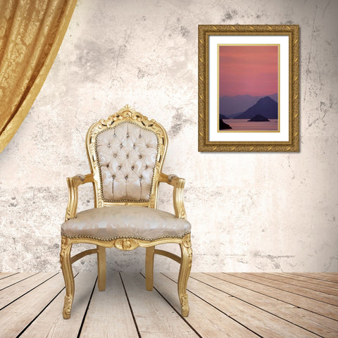 Greece, Island of Hydra, small islands at sunset Gold Ornate Wood Framed Art Print with Double Matting by Noble Gardner, Nancy