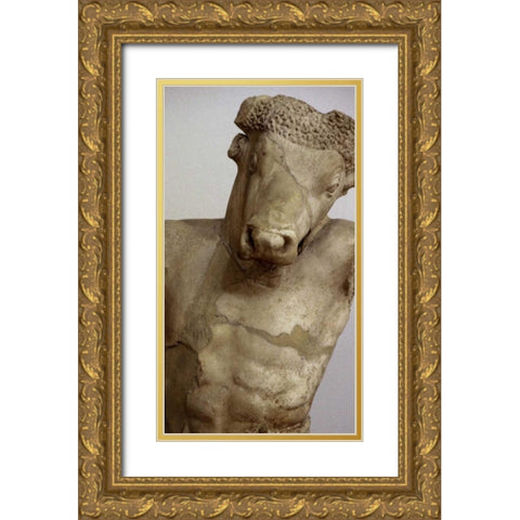 Greece, Athens Classical marble Minatour statue Gold Ornate Wood Framed Art Print with Double Matting by Noble Gardner, Nancy