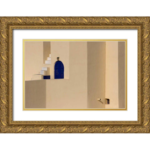 Greece, Santorini, Thira, Oia Building exterior Gold Ornate Wood Framed Art Print with Double Matting by Young, Bill