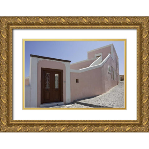Greece, Santorini, Thira, Oia Villa with door Gold Ornate Wood Framed Art Print with Double Matting by Young, Bill