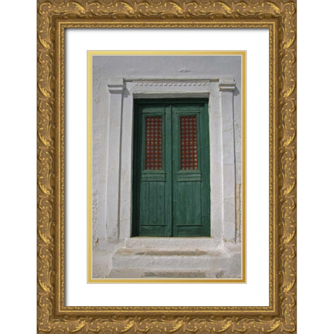 Greece, Chora Doorway to Neo- Classical house Gold Ornate Wood Framed Art Print with Double Matting by Noble Gardner, Nancy