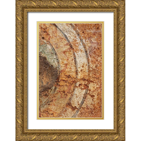 Greece-Philippi Details of painting at ancient ruins of Basilica  Gold Ornate Wood Framed Art Print with Double Matting by Jaynes Gallery