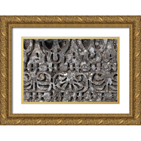 Greece-Philippi Carvings in stone at ancient ruins  Gold Ornate Wood Framed Art Print with Double Matting by Jaynes Gallery