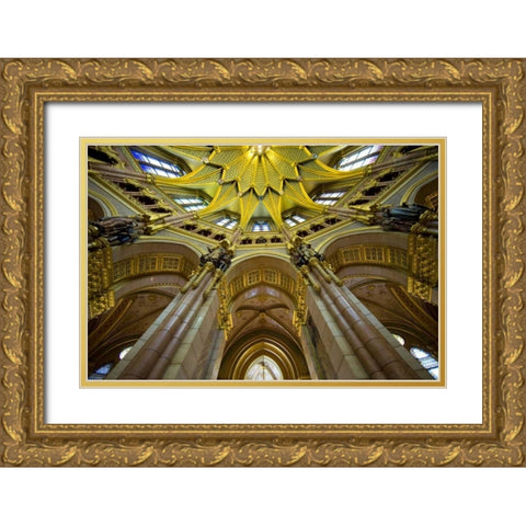 Hungary, Budapest Parliament Building interior Gold Ornate Wood Framed Art Print with Double Matting by Zuckerman, Jim