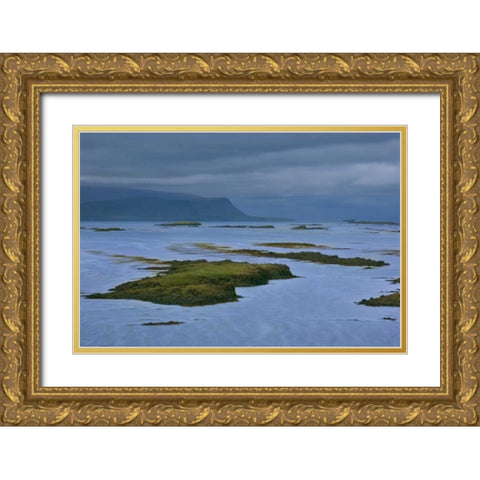 Iceland Hvammsfjordhur Fjord on the coast Gold Ornate Wood Framed Art Print with Double Matting by Grall, Don