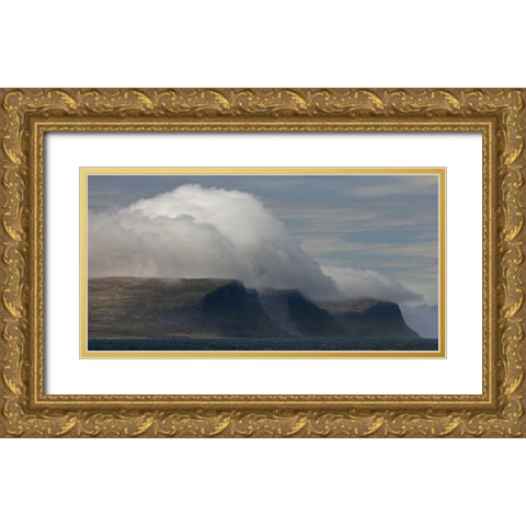 Iceland, Patreksfjordur A spectacular cloud bank Gold Ornate Wood Framed Art Print with Double Matting by Grall, Don