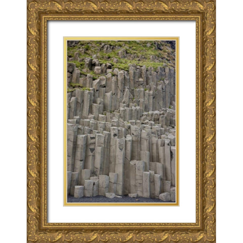 Iceland Columnar basalt formations Gold Ornate Wood Framed Art Print with Double Matting by Grall, Don