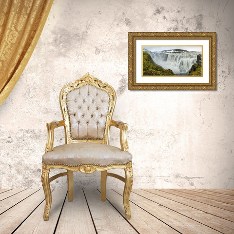 Iceland, Dettifoss Scenic of waterfall Gold Ornate Wood Framed Art Print with Double Matting by Kirkland, Dennis