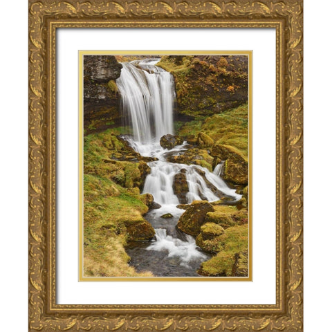 Sheep Falls-Iceland Gold Ornate Wood Framed Art Print with Double Matting by Ford, John