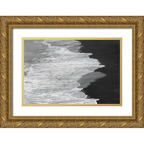 Beach at Dyrholaey-Vik-Iceland Gold Ornate Wood Framed Art Print with Double Matting by Su, Keren