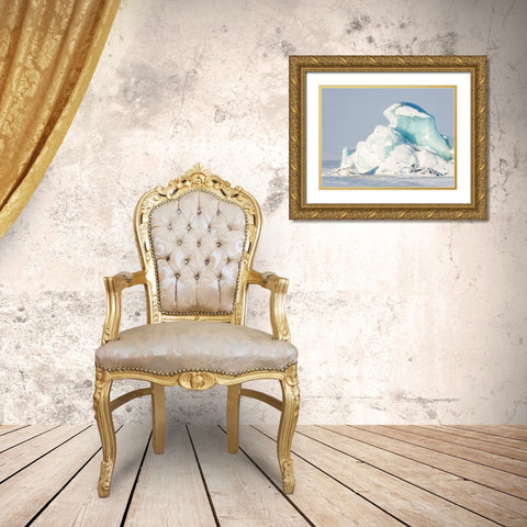 Glacier Fjallsjoekull and frozen glacial lake Fjallsarlon in Vatnajokull National Park Gold Ornate Wood Framed Art Print with Double Matting by Zwick, Martin