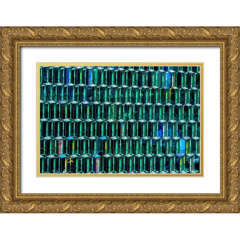 Modern glass abstract background concert hall-Reykjavik-Iceland  Gold Ornate Wood Framed Art Print with Double Matting by Perry, William