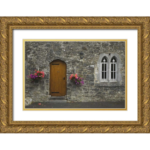 Ireland, Adare Entrance to Trinitarian Monastery Gold Ornate Wood Framed Art Print with Double Matting by Flaherty, Dennis