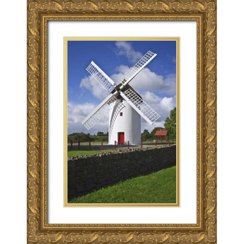 Ireland, Elphin The Elphin windmill Gold Ornate Wood Framed Art Print with Double Matting by Flaherty, Dennis