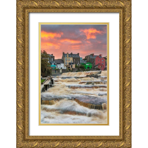 Ennistymon Falls on the Cullenagh River in Ennistymon-Ireland Gold Ornate Wood Framed Art Print with Double Matting by Haney, Chuck