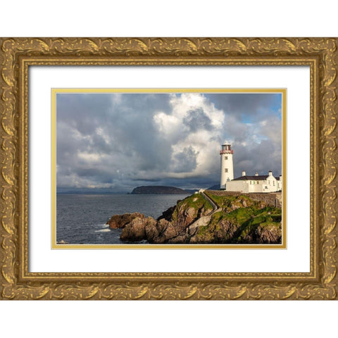 Fanad Head Lighthouse in County Donegal-Ireland Gold Ornate Wood Framed Art Print with Double Matting by Haney, Chuck