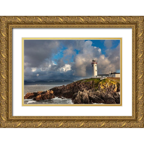 Fanad Head Lighthouse in County Donegal-Ireland Gold Ornate Wood Framed Art Print with Double Matting by Haney, Chuck
