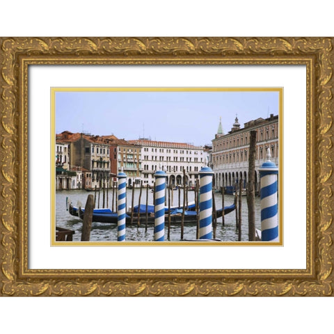 Italy, Venice Grand Canal and buildings Gold Ornate Wood Framed Art Print with Double Matting by Flaherty, Dennis
