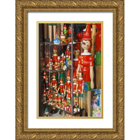 Italy, Tuscany, Collodi Pinocchio puppets Gold Ornate Wood Framed Art Print with Double Matting by Lord, Fred