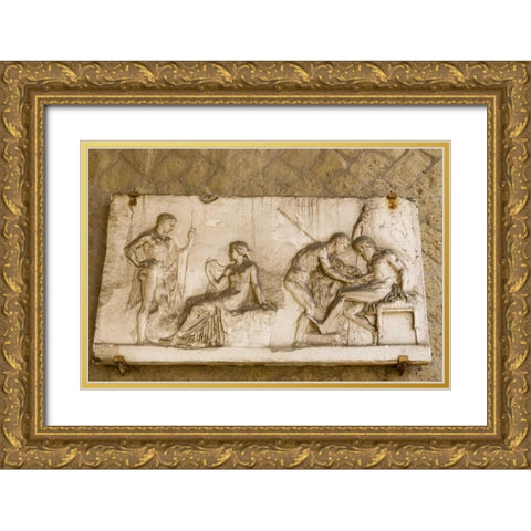 Italy, Herculaneum The relief of Telephus Gold Ornate Wood Framed Art Print with Double Matting by Kaveney, Wendy