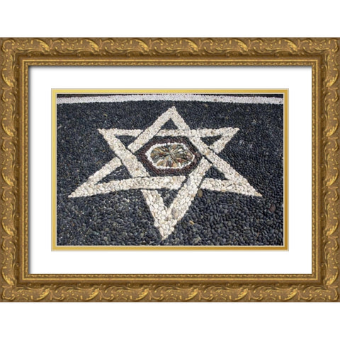 Italy, The Church of St James pebble mosaic Gold Ornate Wood Framed Art Print with Double Matting by Kaveney, Wendy