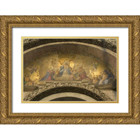 Italy, Venice, St Marks Basilica Door detail Gold Ornate Wood Framed Art Print with Double Matting by Young, Bill