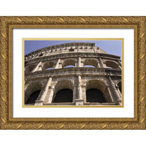Italy, Rome Exterior of the ancient Colosseum Gold Ornate Wood Framed Art Print with Double Matting by Kaveney, Wendy